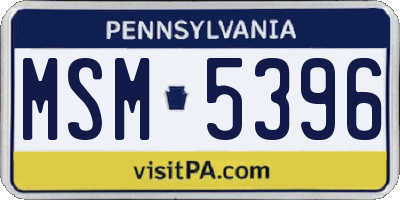 PA license plate MSM5396