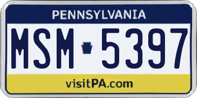 PA license plate MSM5397