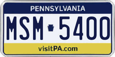 PA license plate MSM5400