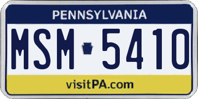 PA license plate MSM5410