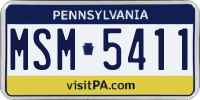 PA license plate MSM5411