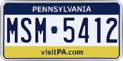 PA license plate MSM5412