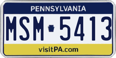 PA license plate MSM5413