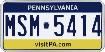 PA license plate MSM5414