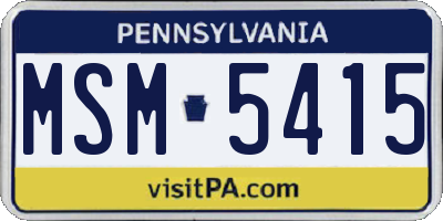 PA license plate MSM5415