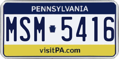 PA license plate MSM5416