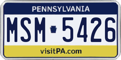 PA license plate MSM5426