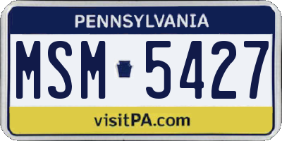 PA license plate MSM5427