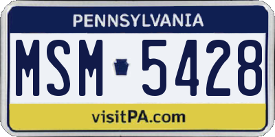 PA license plate MSM5428