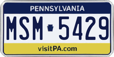 PA license plate MSM5429