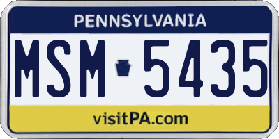 PA license plate MSM5435
