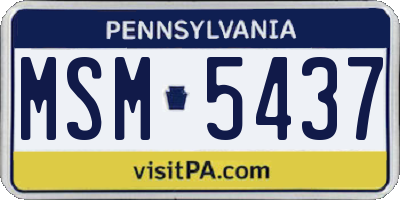 PA license plate MSM5437
