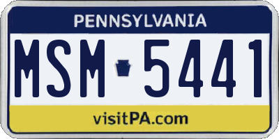 PA license plate MSM5441