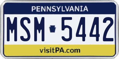 PA license plate MSM5442