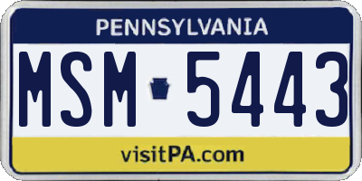 PA license plate MSM5443