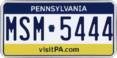 PA license plate MSM5444
