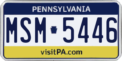 PA license plate MSM5446