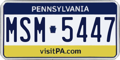 PA license plate MSM5447