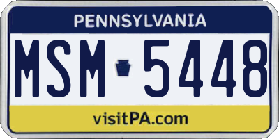 PA license plate MSM5448