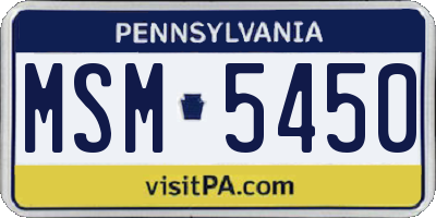 PA license plate MSM5450
