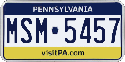 PA license plate MSM5457