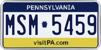 PA license plate MSM5459