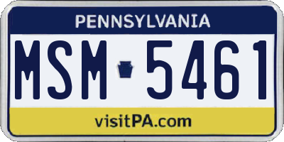 PA license plate MSM5461
