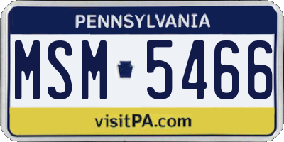PA license plate MSM5466