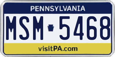 PA license plate MSM5468