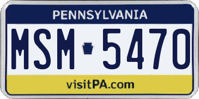 PA license plate MSM5470
