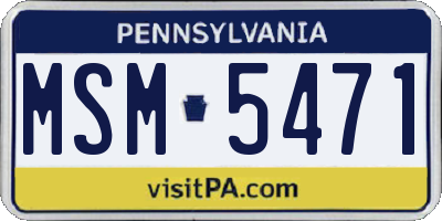 PA license plate MSM5471