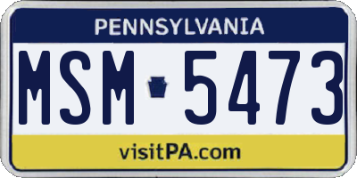 PA license plate MSM5473