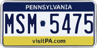 PA license plate MSM5475