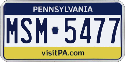 PA license plate MSM5477