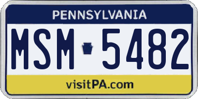 PA license plate MSM5482