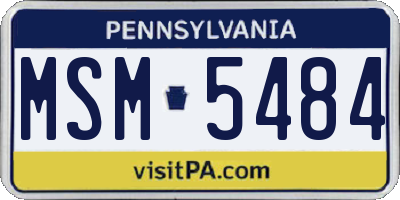 PA license plate MSM5484