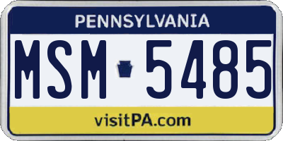 PA license plate MSM5485