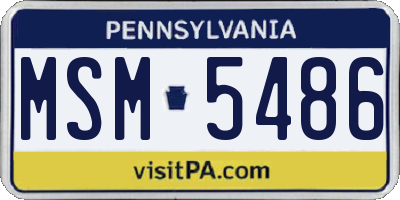 PA license plate MSM5486