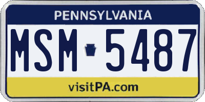 PA license plate MSM5487