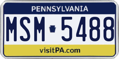 PA license plate MSM5488