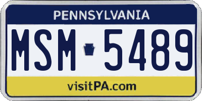 PA license plate MSM5489