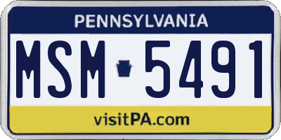 PA license plate MSM5491
