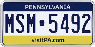 PA license plate MSM5492