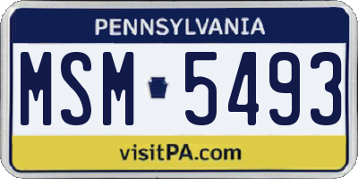 PA license plate MSM5493