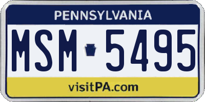PA license plate MSM5495