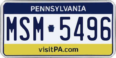 PA license plate MSM5496