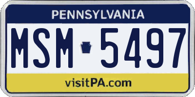 PA license plate MSM5497