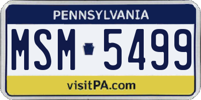 PA license plate MSM5499