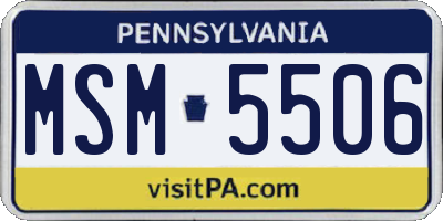 PA license plate MSM5506