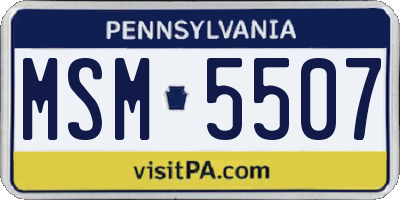 PA license plate MSM5507